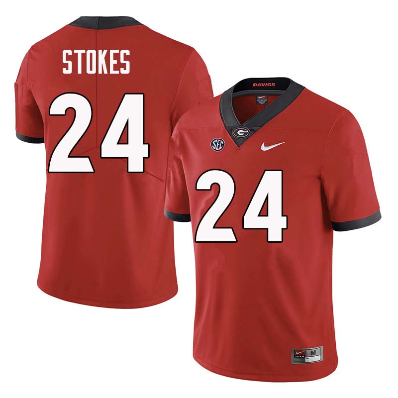 Men Georgia Bulldogs #24 Eric Stokes College Football Jerseys Sale-Red - Click Image to Close